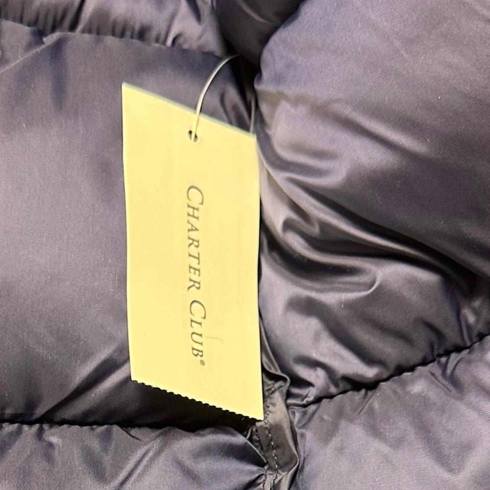 Charter Club puffer vest with hoodie marine blue - Picture 12 of 14